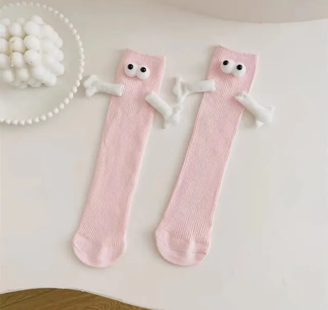 Cotton Magnetic Handle Cute Hand Socks Summer Tube Socks Pink - Shop at LoveMi