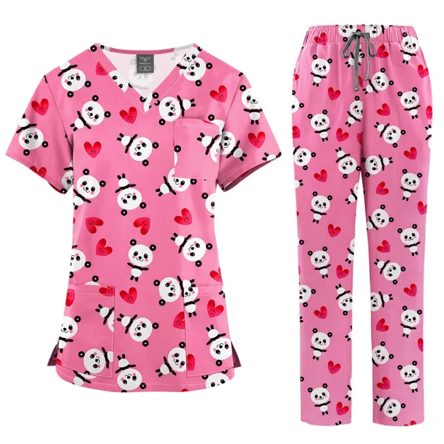 Printed Wash Comfortable Breathable Nurse Uniform Hsftsm028 3Xl - Shop at LoveMi