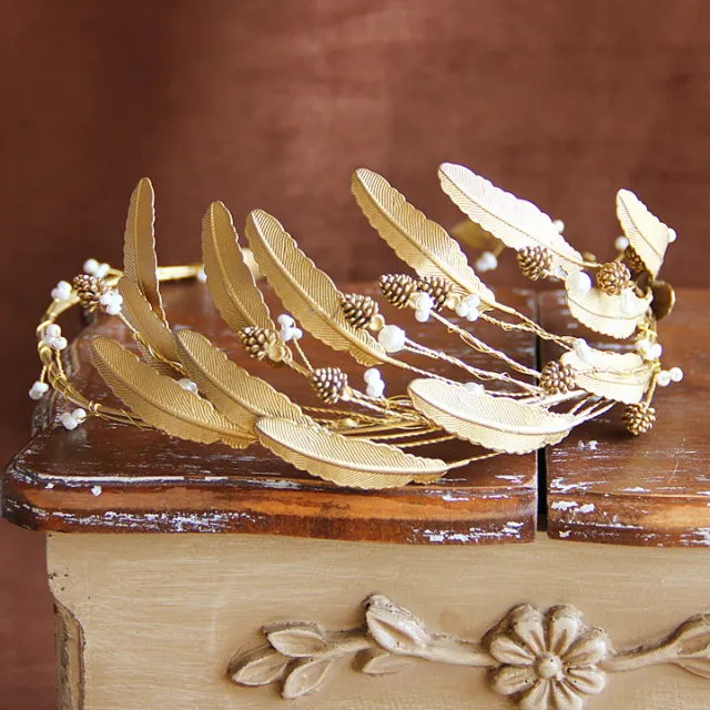 European Style Retro Baroque Crown Bridal Headdress Ancient & Gold - Shop at LoveMi