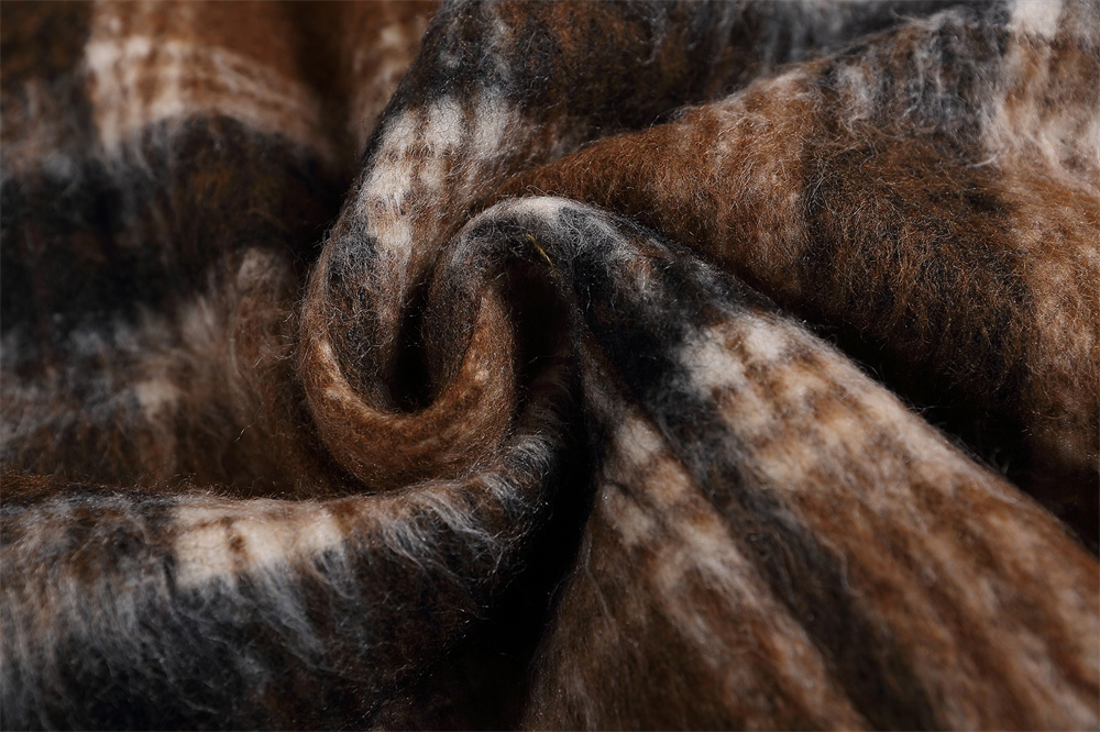 Plaid Woolen Men's Winter Cotton Padded Lapel Loose Mid-length Overknee Coat