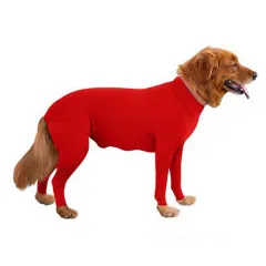 Pet Dog Jumpsuit Medium Large Dog Pajamas Anxiety - Red - View 1