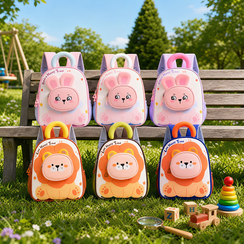 New Cartoon Childrens School Bag Lightweight And Cute For Girls