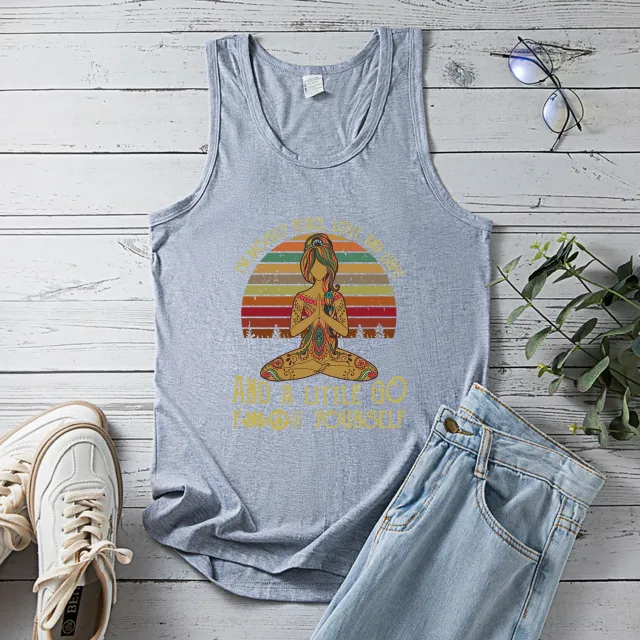 Yoga Vest Women's European Size Peace Vest Top Women Gray - Shop at LoveMi