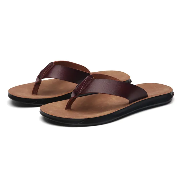 Casual Outdoor Breathable Slippers Cross border Plus Size Soft Bottom Flip flops Beach Shoes Red - Shop at LoveMi