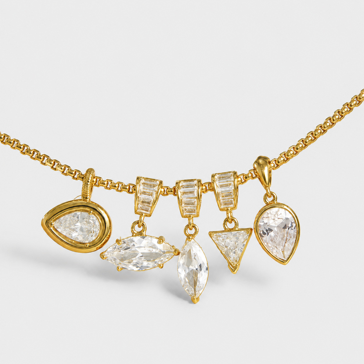 Zircon Titanium Steel Necklaceluxury-feel And Fade-resistant