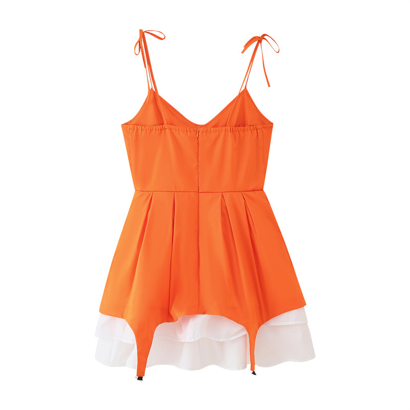 Laminated Metal Decorative Waist Trimming Short Suspender Skirt