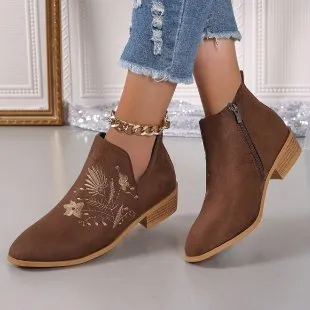 High Heel Pointed Ankle Boots Women Brown - Shop at LoveMi
