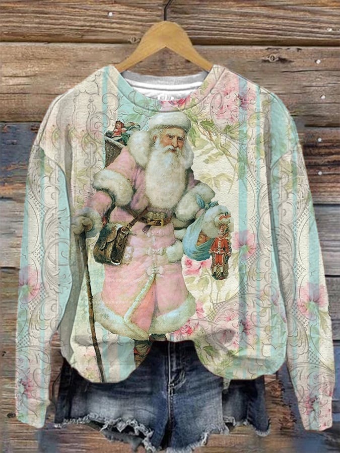 Title 9, Printed New Loose Christmas Tree Pullover Men