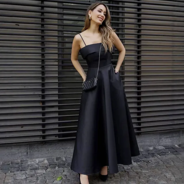 Solid Color Sexy Sleeveless Backless Tube Top Waist Long Dress Black - Shop at LoveMi