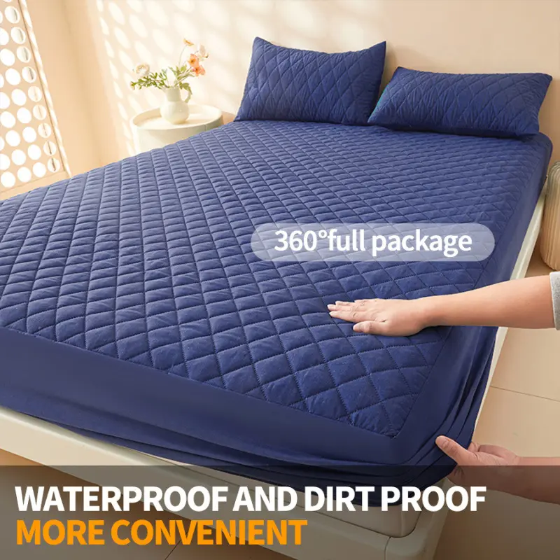 PTU Waterproof Cotton Fitted Sheet Moisture-proof Anti-dirty
