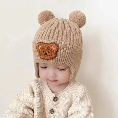 Children's Hat Autumn and Winter Girls Sleeve Cap Korean