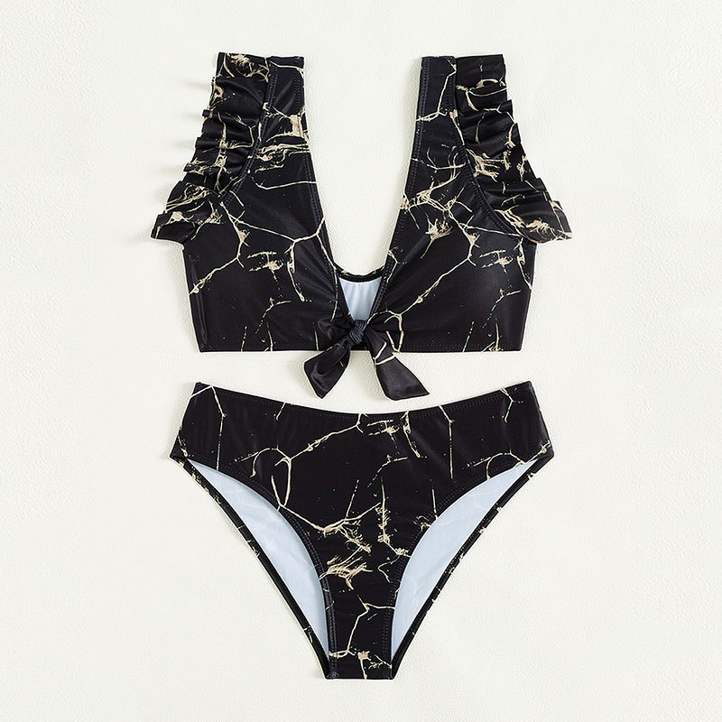 Bikini Swimsuit Women's Ruffled Print