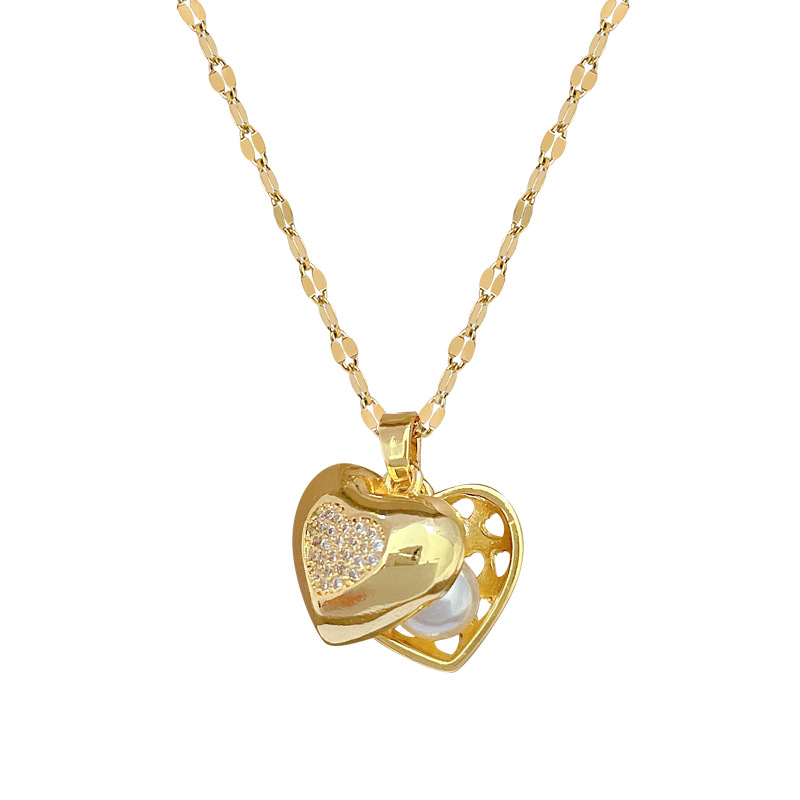 Love Pearl Light Luxury Temperament Gorgeous Full Diamond Women's All-match Necklace