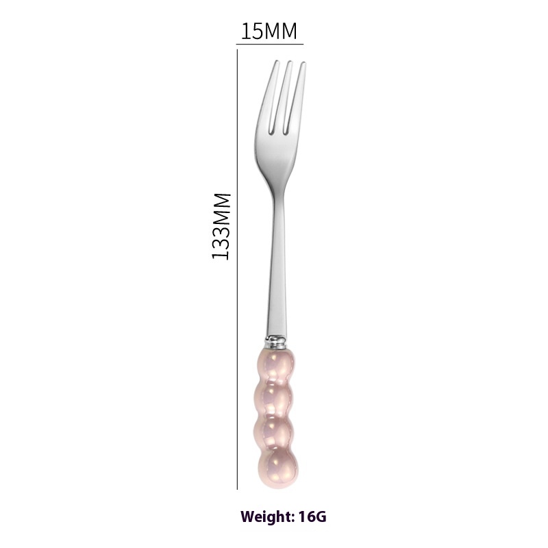 Silver Fork With Pink Handle