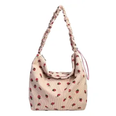 Women's Corduroy Corduroy Strawberry Cross-body Bag - Pink - View 1