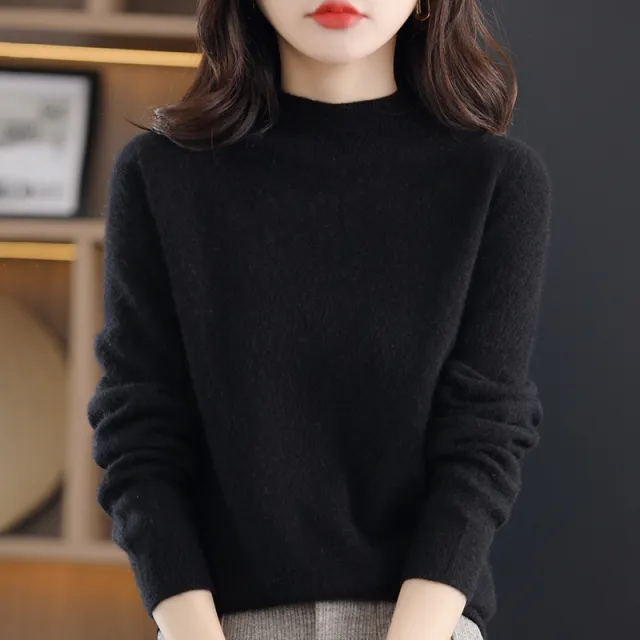 Fashion Women's Mock Neck Sweater Black - Shop at LoveMi