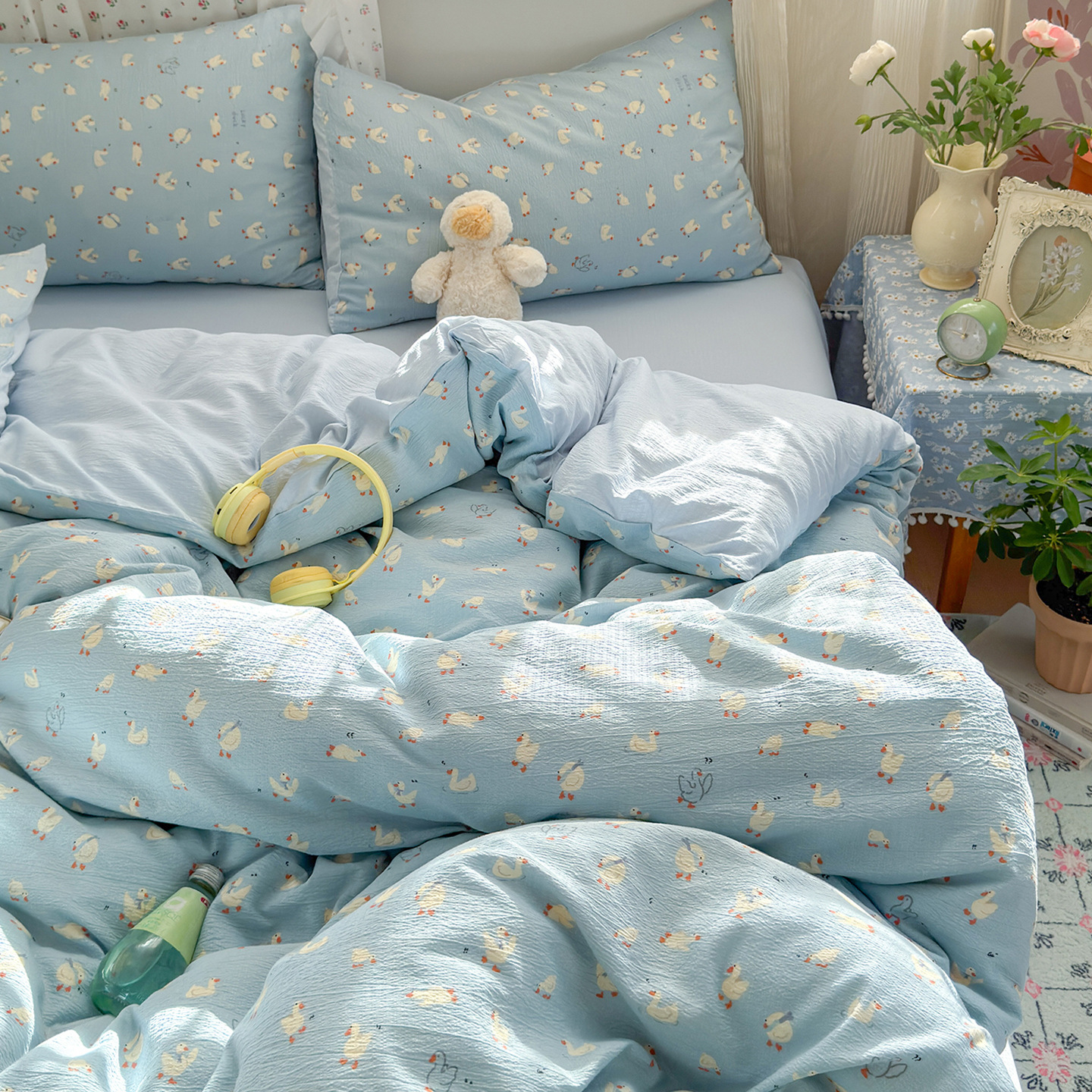 Pure Cotton Maternal And Child-grade Double-layer Yarn Ins Naked Sleeping Sheets Quilt Cover