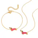 Stainless Steel Oil-Dripping Puppy Bracelet Womens High-End Necklace Light Luxury view 5