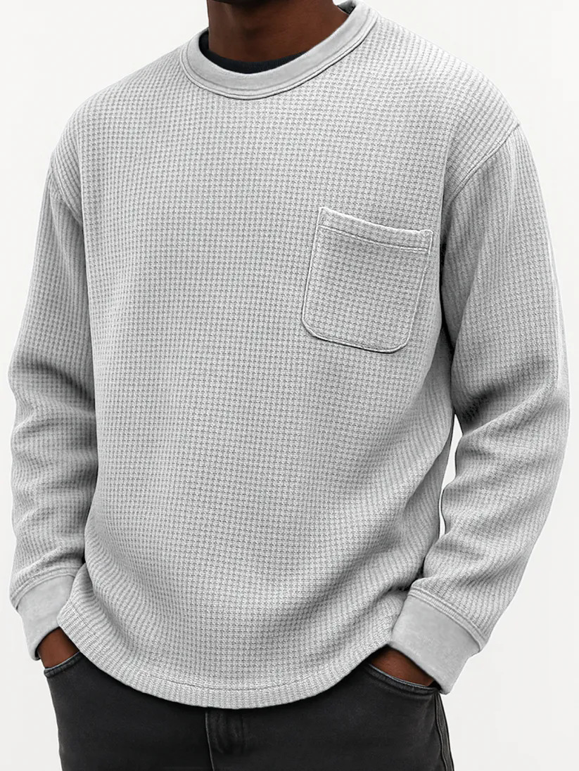 Men's Plus-Size Casual Crew-Neck Long-Sleeve Sweatshirt Top - Image 5