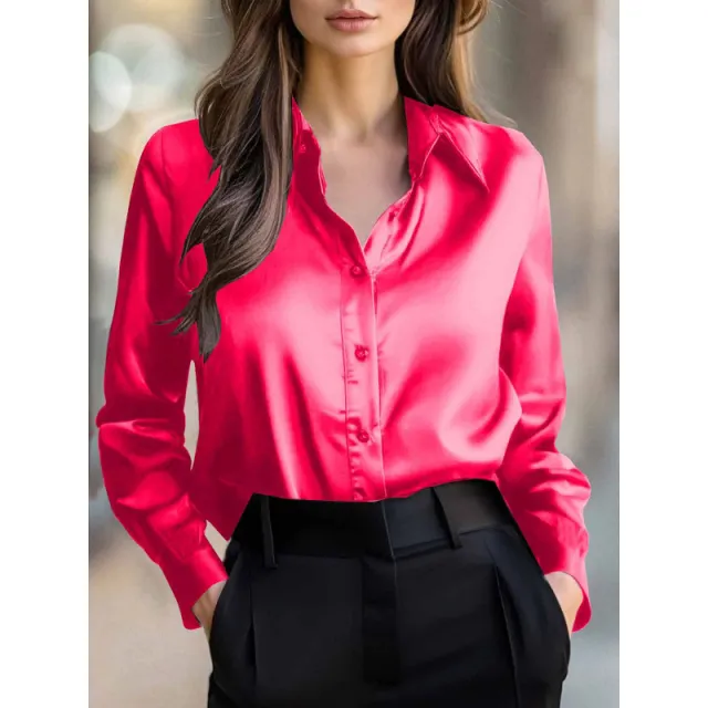 Elegant Long sleeve Womens Blouse With A Refined Rose - Shop at LoveMi