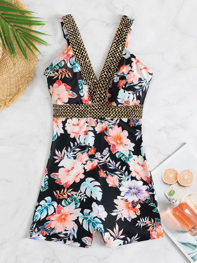 Sexy Solid Color High Cut Backless One Piece Swimsuit With A Deep V Neck Red - Shop at LoveMi