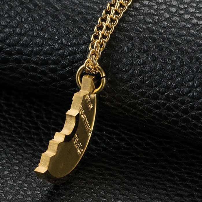 European And American-style Fitness Dumbbell Plate And Barbell Necklace For Men