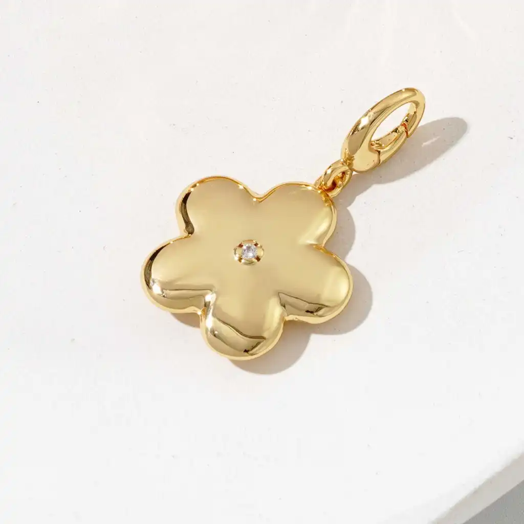 Sweet Girly Cherry Blossom Keychain Pendant Flower Tassel - Metal Flower