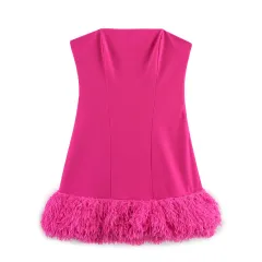 European And American Style Summer Solid Colour Sexy Girly Style Tube Top Dress - View 1