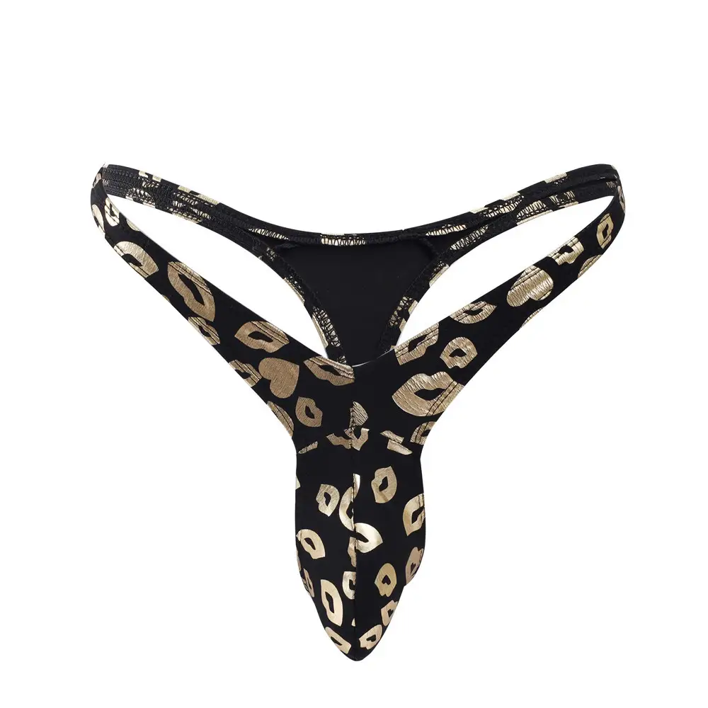 Men's Bright Color Elastic Printed Thong
