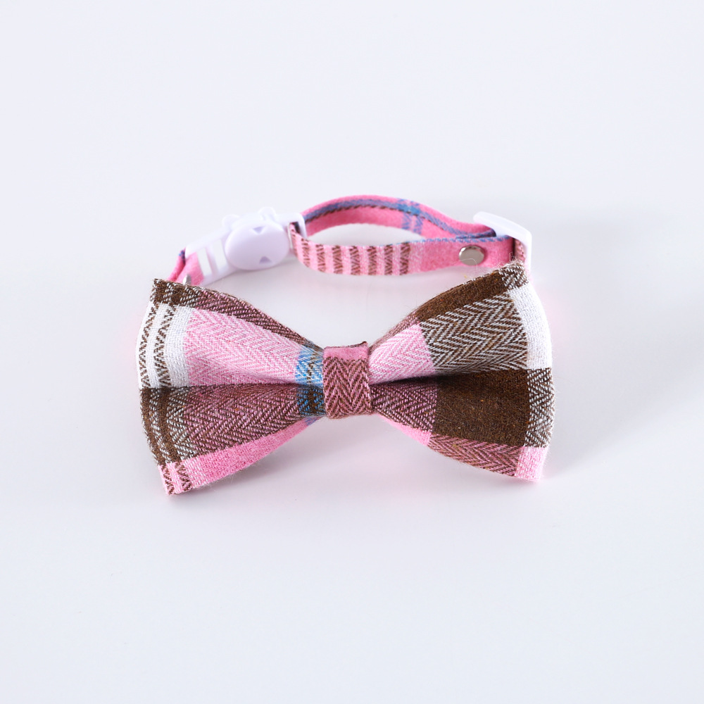 Denim Pink Plaid Bow