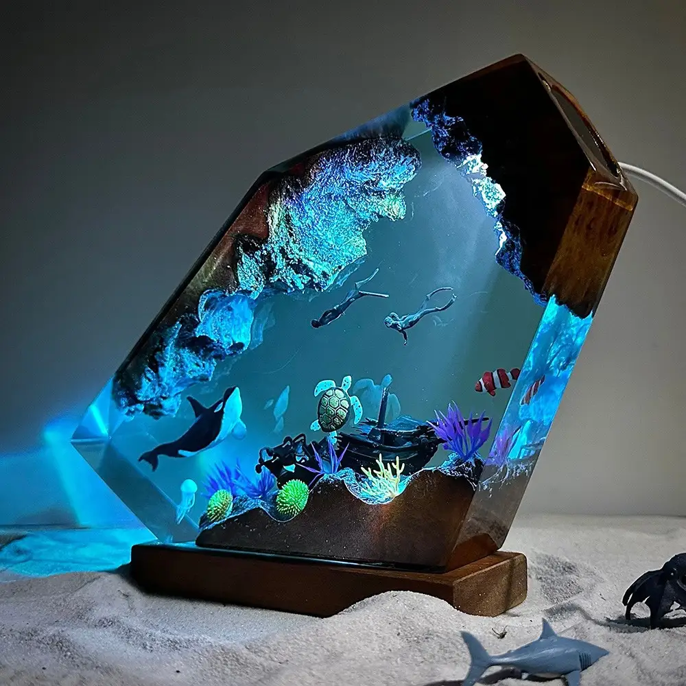 Marine-themed Epoxy Resin Night Light