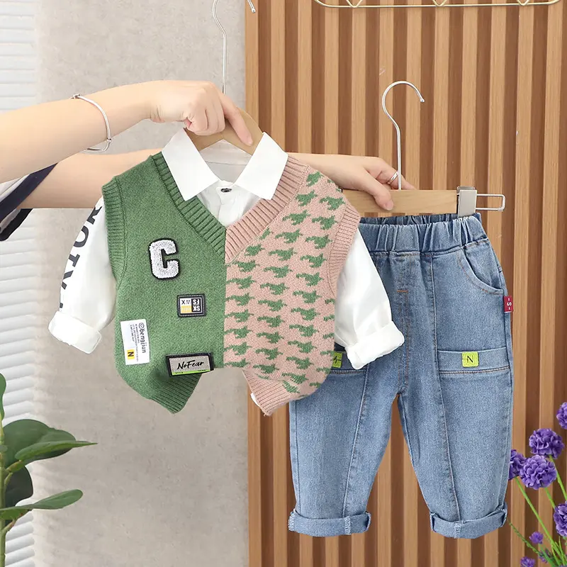 Boy's Baseball Jacket And Pants Set