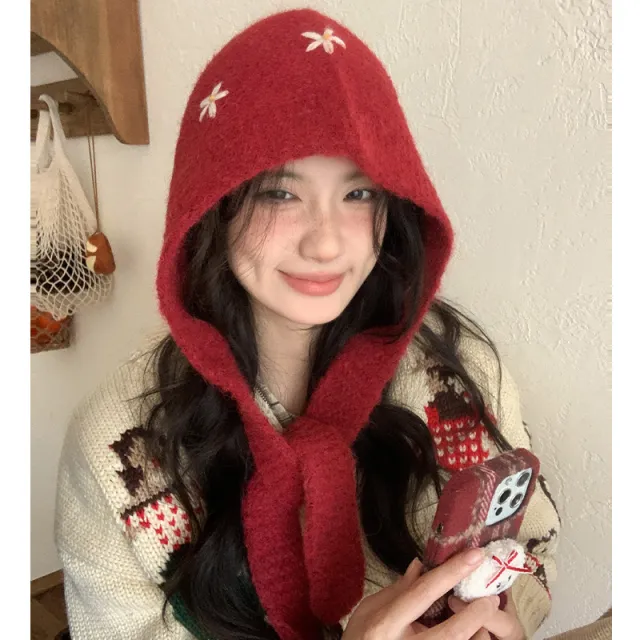 Fashion Personality Female Winter Knitting Woolen Cap Red - Shop at LoveMi