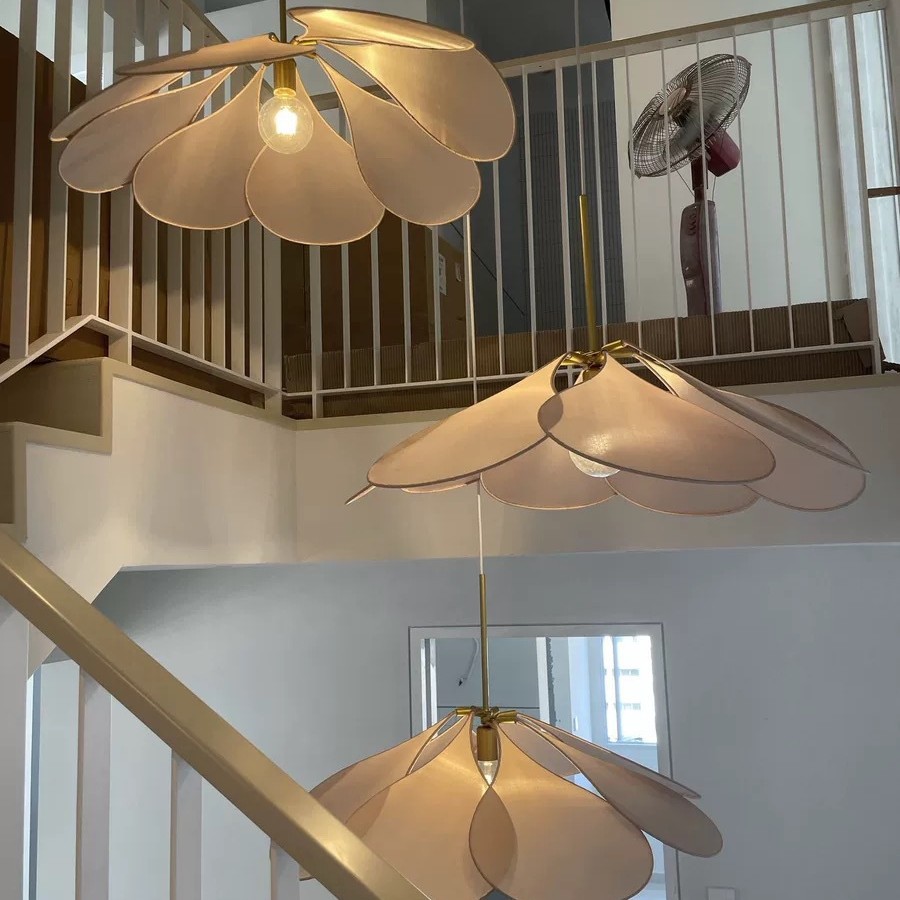 Fabric Dining Room Chandelier Living Room Bedroom Creative Petal Lamp - Image 10