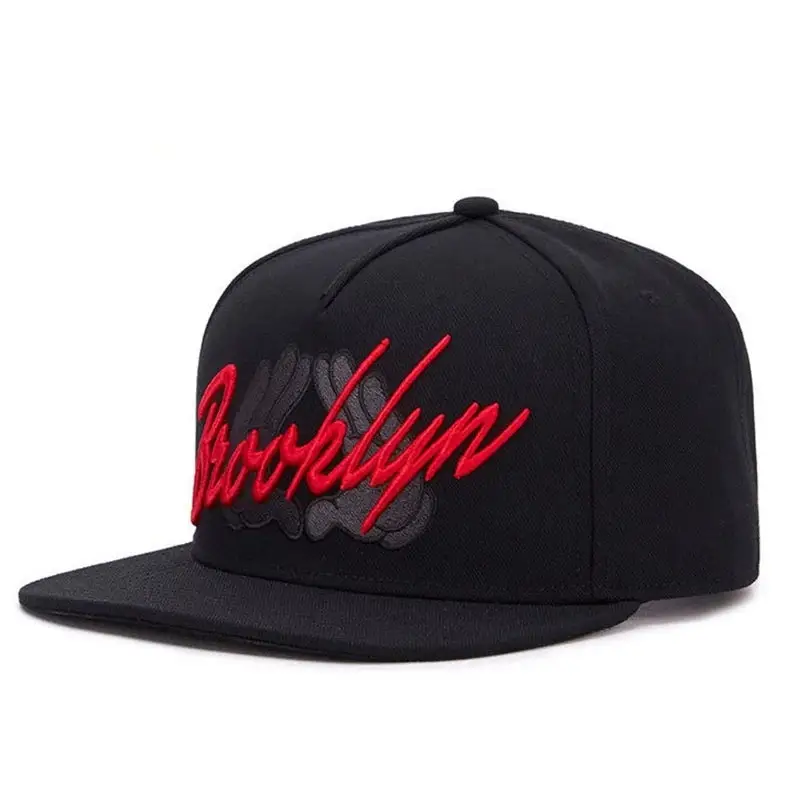 Finger-666 Embroidered Flat-Brim Baseball Cap For Men And Women