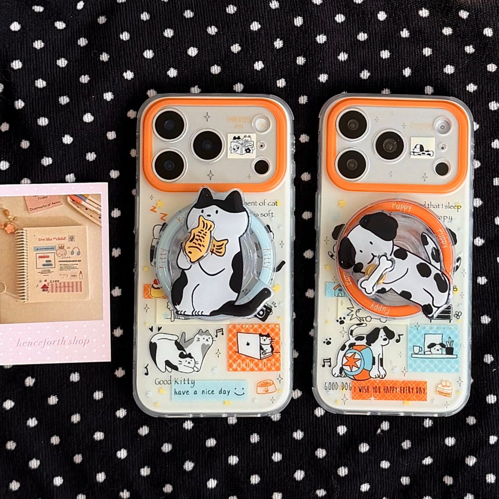 Cartoon Phone Case For Spotted Cats And Dogs Suitable For 5