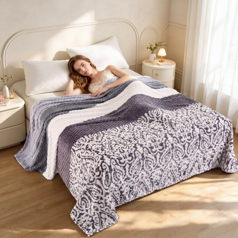 Bean-Shaped Velvet Nap Blanket, picture 6 of 7