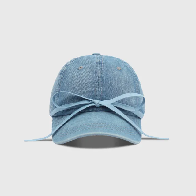 Casual Cool All match Bow Curved Brim Simple Cowboy Hat Denim Blue - Shop at LoveMi