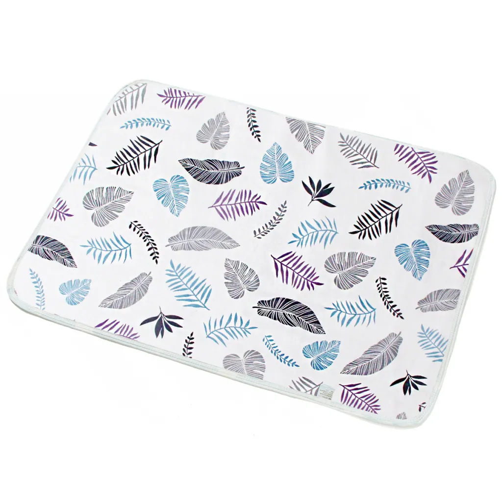 Breathable Cotton Cartoon Waterproof Insulation Pad - Leaf Forest