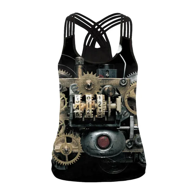 Women's Mechanical Skull Digital Printing Vest Wb104 040 - Shop at LoveMi