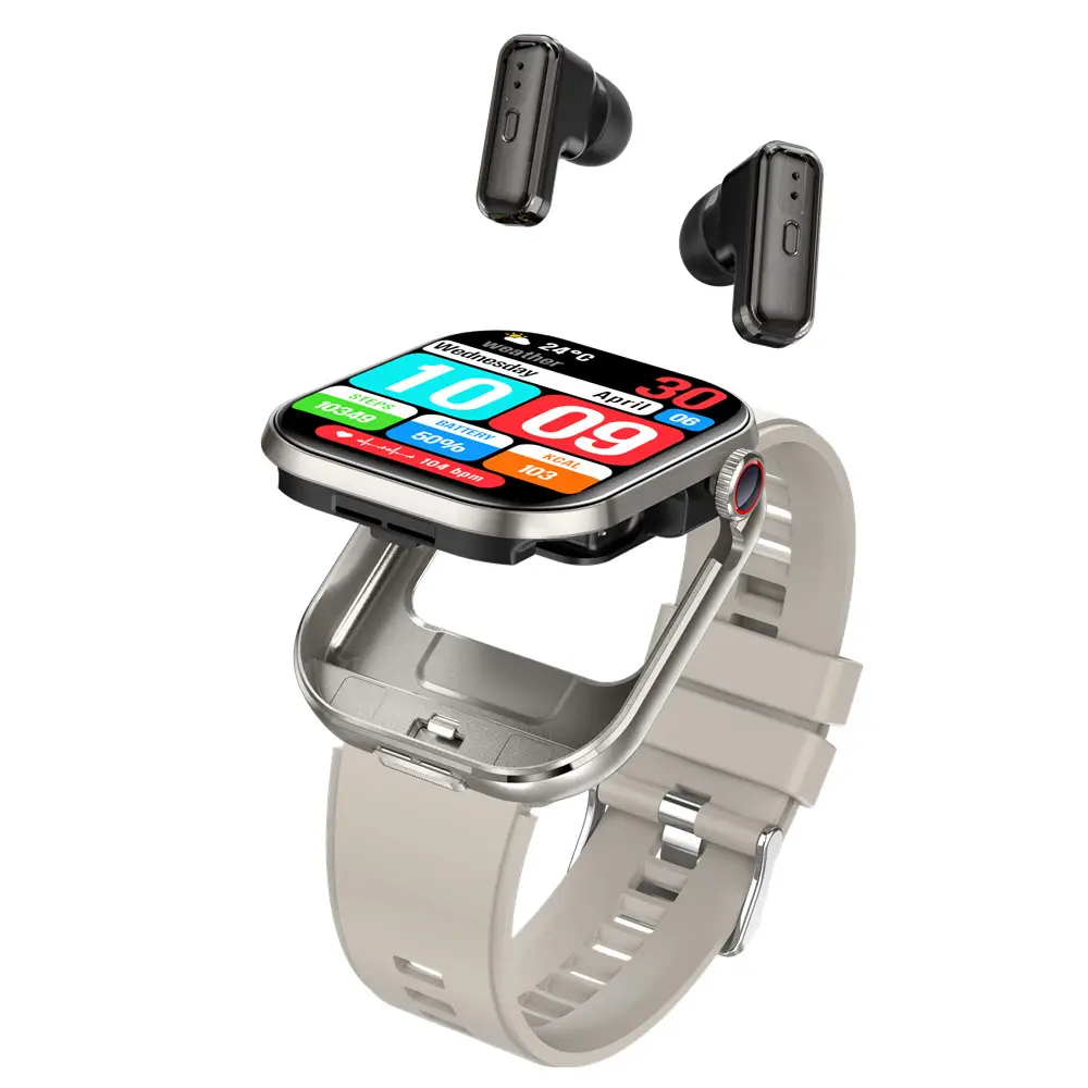 T99 Earphones TWS Watch 2-in-1 Bluetooth Calling Blood Pressure Heart Rate Monitoring Smart Watch