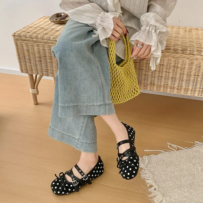 French-style Hidden-heel Low-cut Pumps With A Bow For Women