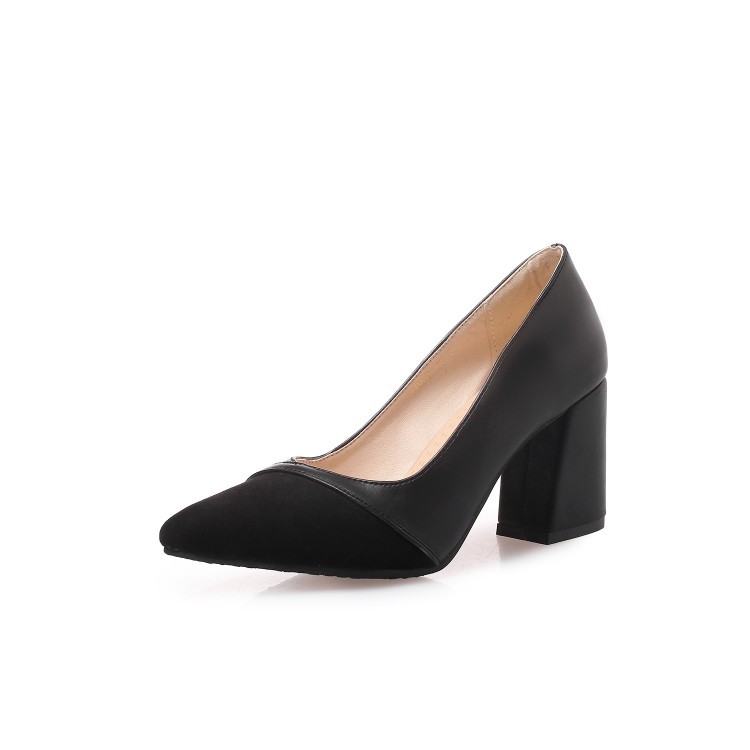 Suede Pointed-Toe Chunky Heels, picture 5 of 6