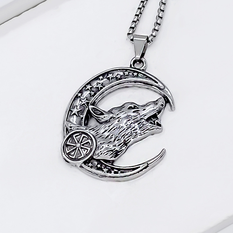 Wolf-shaped Pendant Men's Metal Alloy Necklace