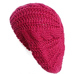 Winter Knitting Twisted Woolen Yarn All-matching Beret Warm Casual All-matching - Red - View 1