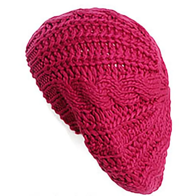 Winter Knitting Twisted Woolen Yarn All matching Beret Warm Casual All matching Red - Shop at LoveMi