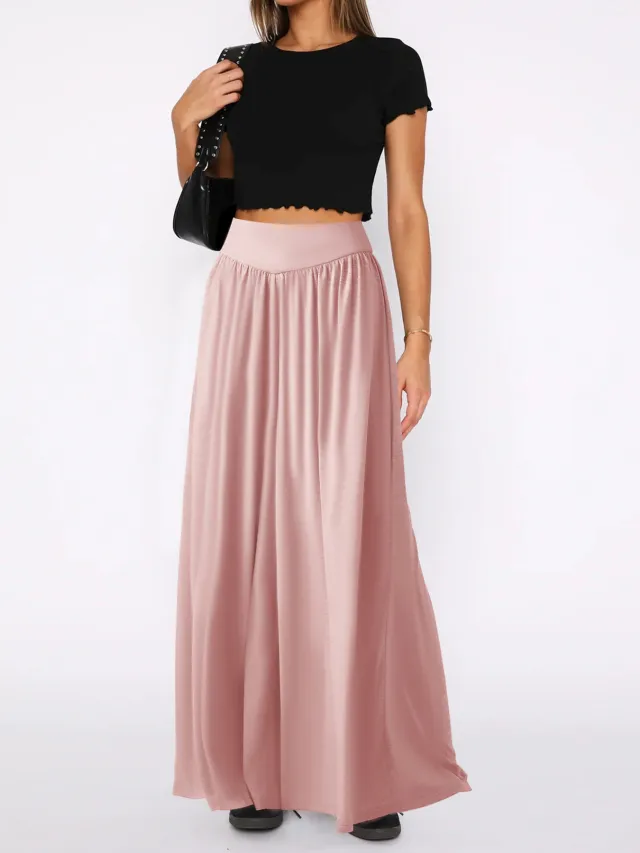Loose fitting Dance Draping Effect Pants High Waist Wide Leg Pink - Shop at LoveMi