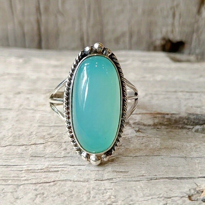 Rectangular D-shaped Vintage Ring For Women