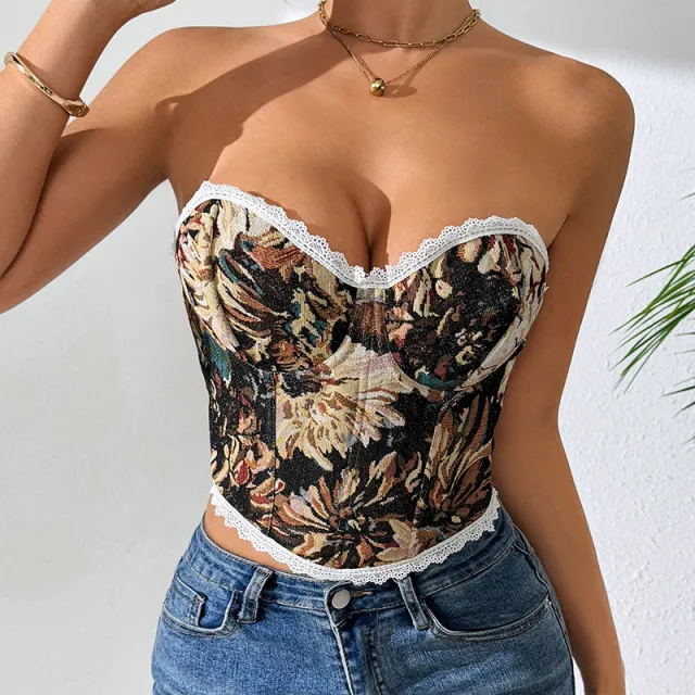 French Style Vintage Vest Tube Top Women's Clothing Color M - Shop at LoveMi