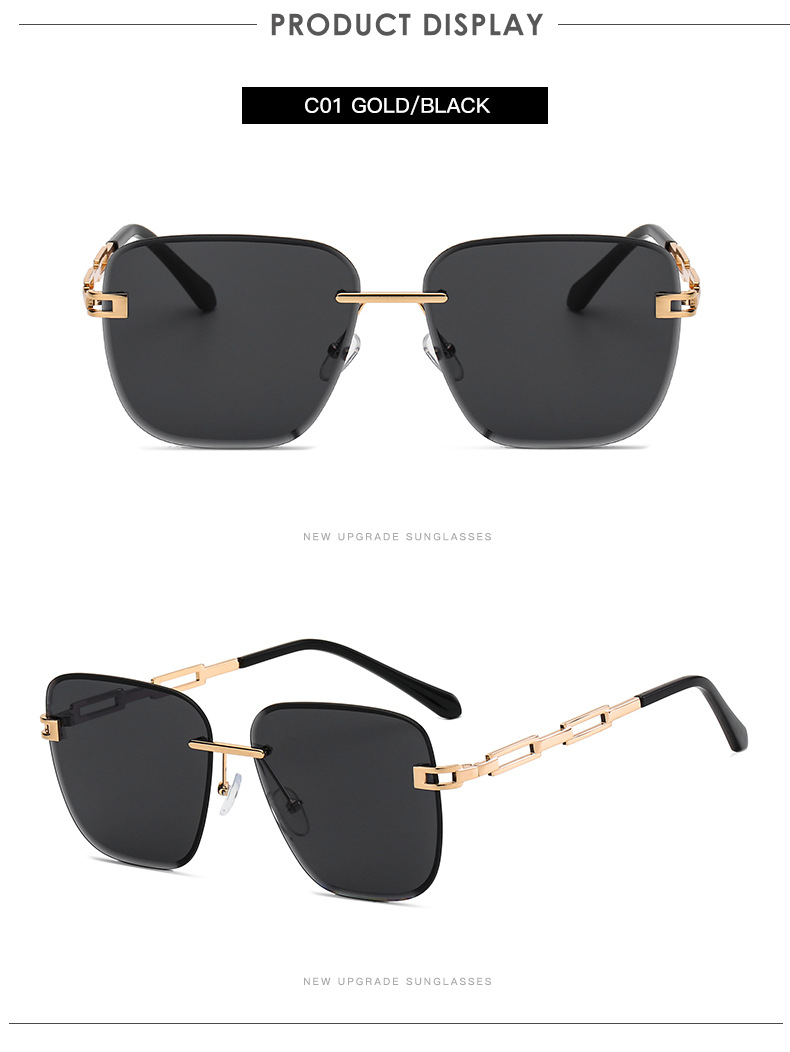 Fashion Frameless Trimming Square Sunglasses - Image 16